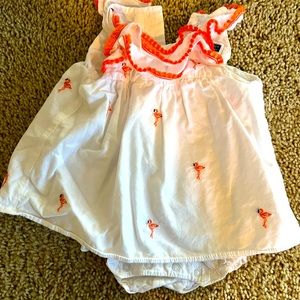 Flamingo baby girl dress 0-3 months